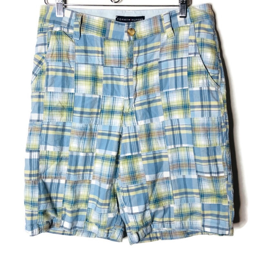 Tommy Hilfiger Plaid Blue Plaid Bermuda Shorts 32